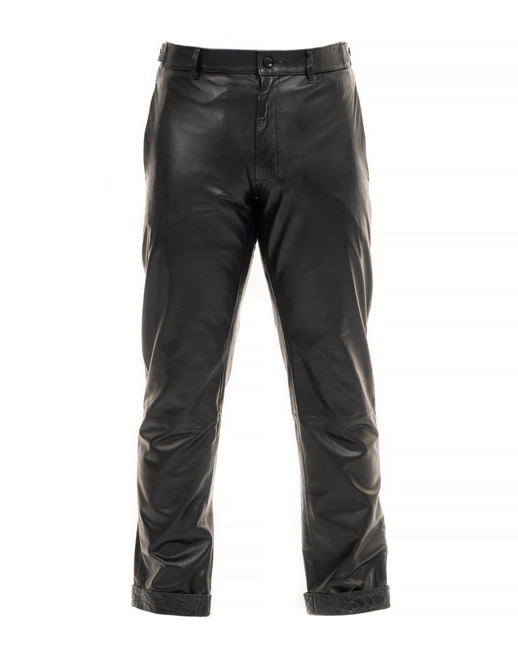 Leather Pant with Alligator Cuffs