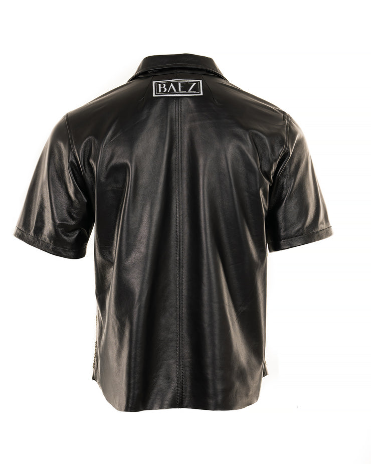 Fuoco leather with bubbles shirt