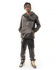 Chain Link Leather Hoodie