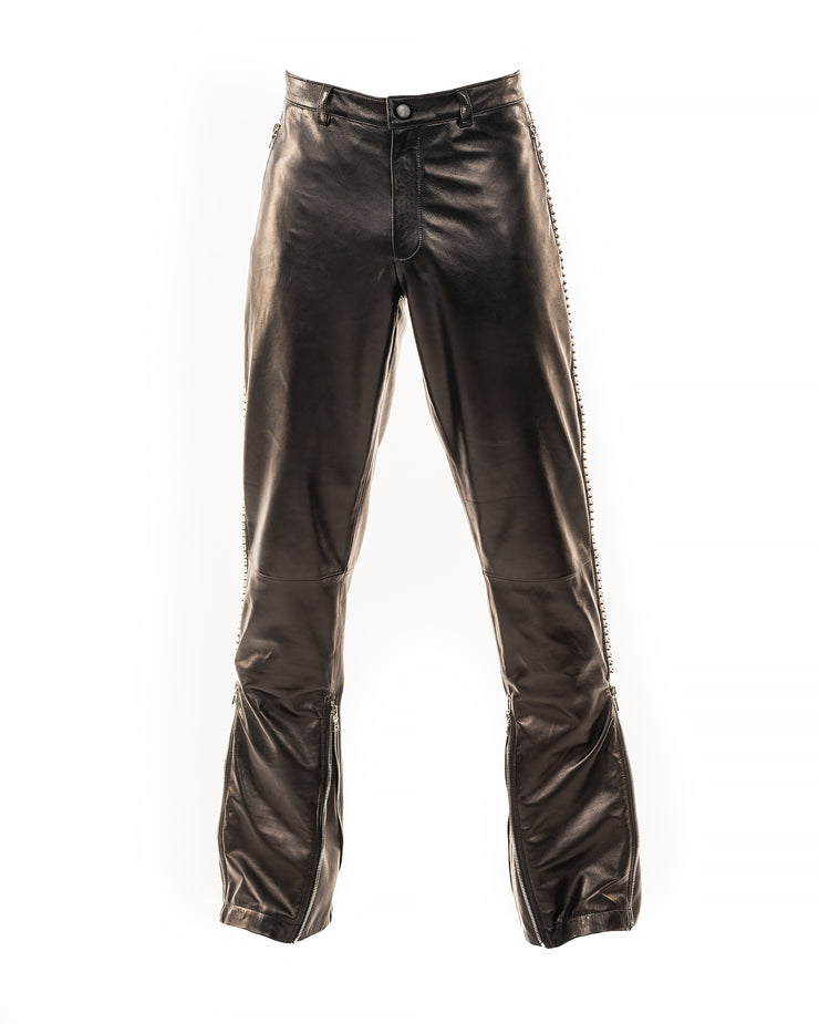 Leather Pants with Metal Spikes