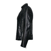 Python Leather Jacket With Swarovski Crystals