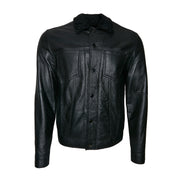 Shearling Leather Jean Jacket